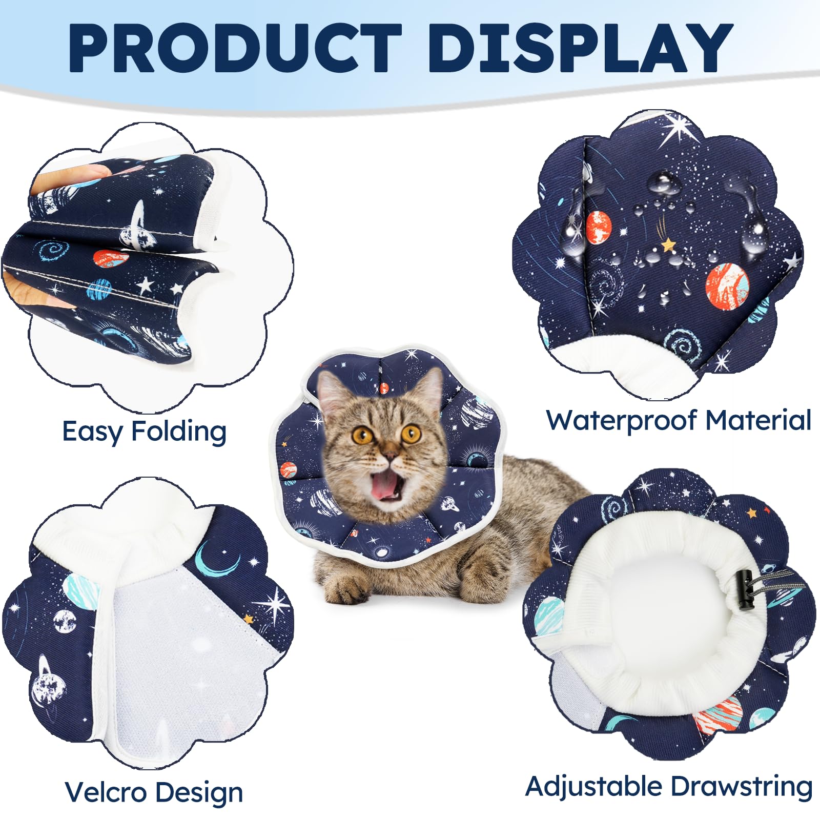 Collar impermeable Hpetppy para gato, cómodo y fácil de limpiar.