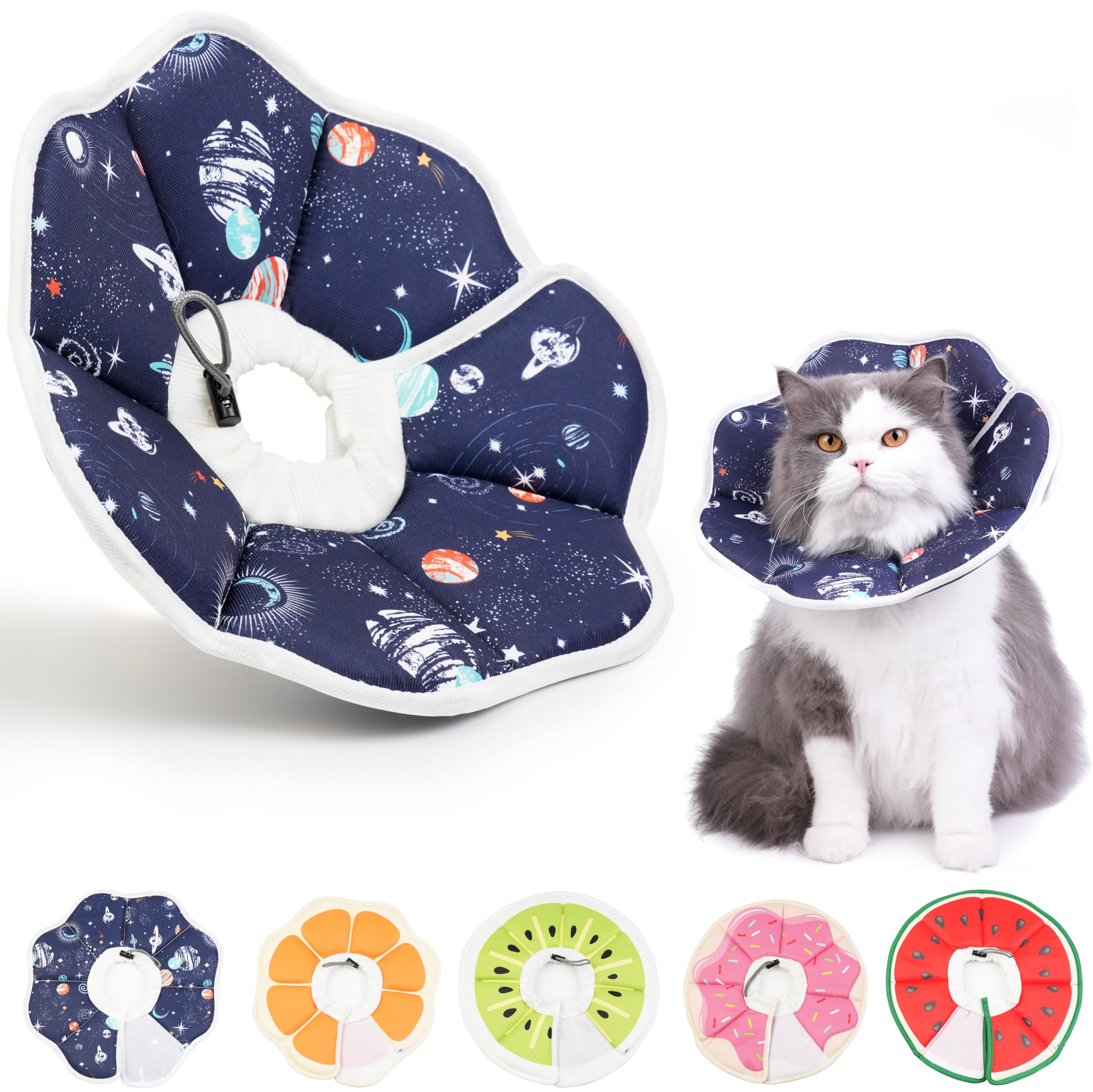 Collar Hpetppy en forma de rosquilla para gato, protección suave tras cirugía.