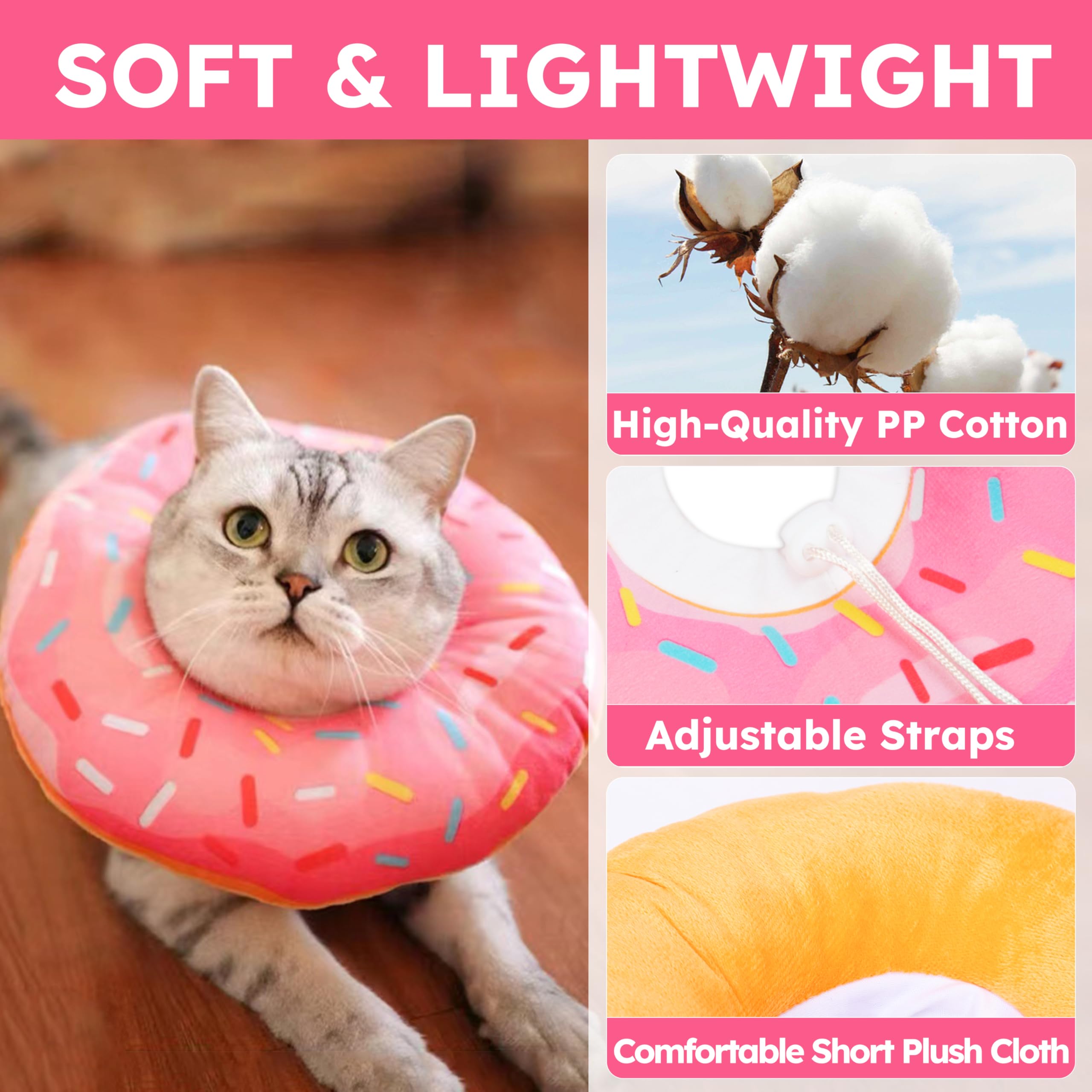 Hpetppy collar-gato suave-algodon, material ligero que cuida la piel.