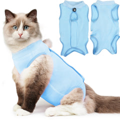 Traje de recuperación Hpetppy para gato tras cirugía, facilita movilidad y confort.