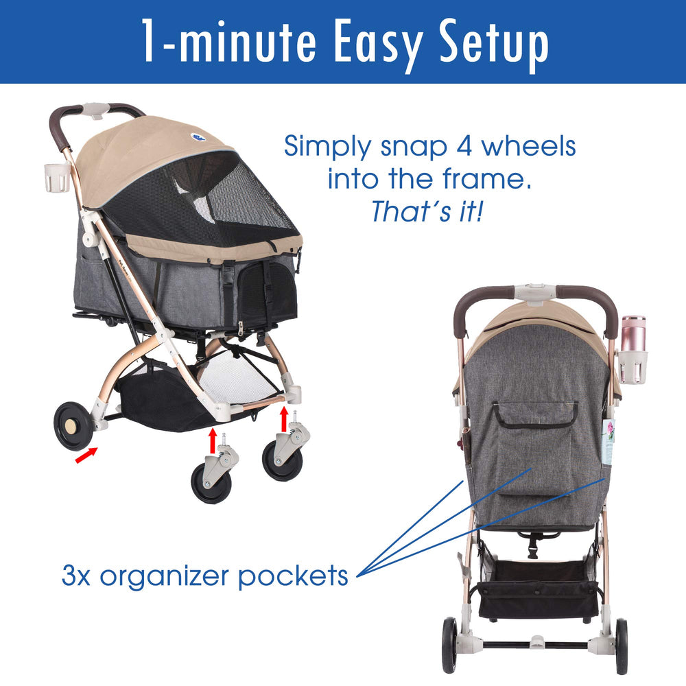 HPZ Pet Rover Lite, bolsillos de almacenamiento para accesorios y objetos.