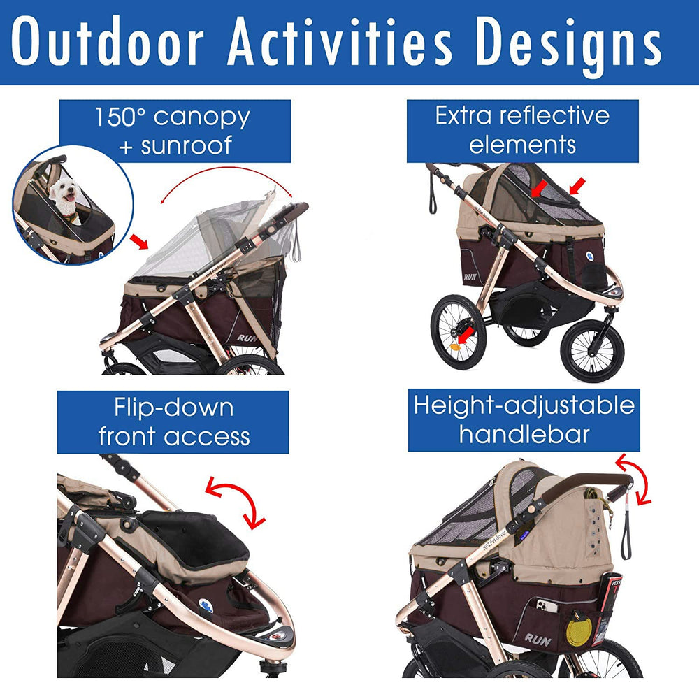 HPZ Pet Rover Run asa ergonomica ajustable para comodidad.