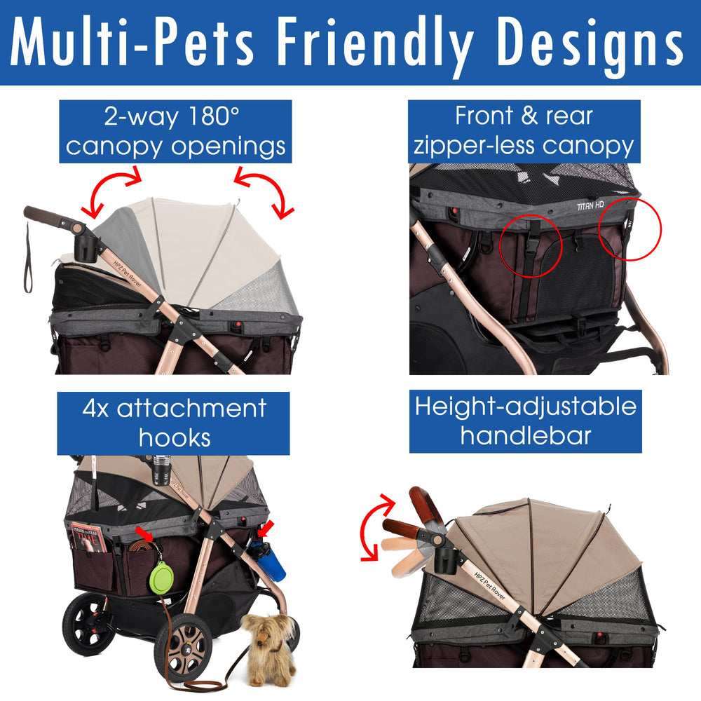 HPZ Pet Rover Titan-HD: techo sin cremallera para uso rápido y ventilación