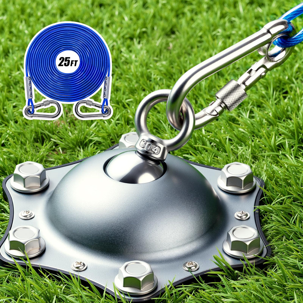 Pieza de estaca para perros HQQNUO con anclaje de 10 pulgadas, estable en suelo duro.