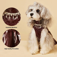 HQREA vestido princesa para perro con collar de cristal, perfecto para ocasiones.