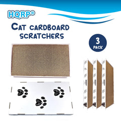 HQRP pack de 3 rascadores de cartón, doble cara, perfecto para interiores.