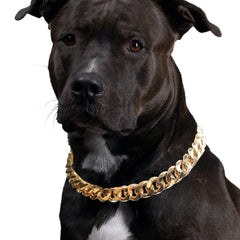 HQSHNY collar cubano ligero de oro, vista frontal para paseos cómodos.