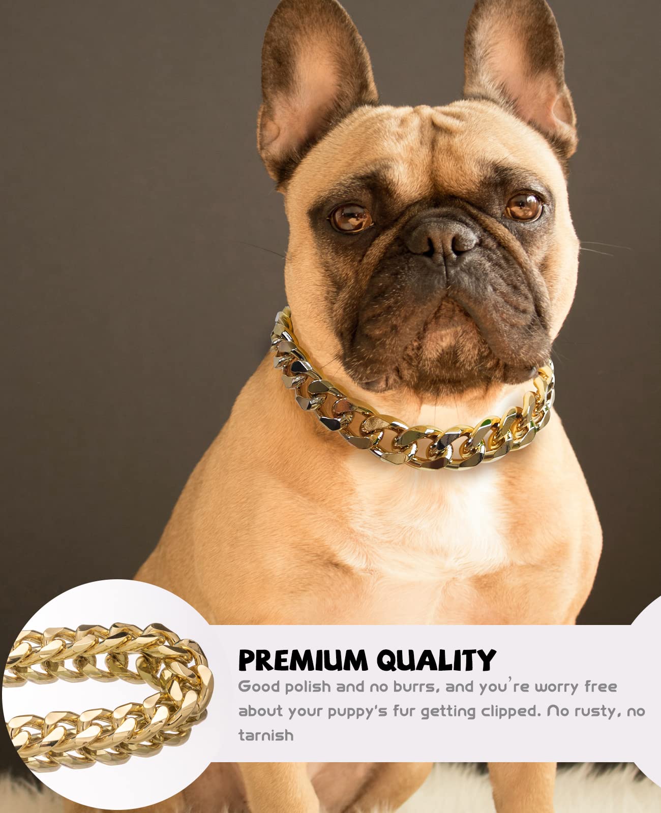 HQSHNY collar oro, acabado PVD, resistente al óxido para uso prolongado