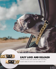 HQSHNY collar oro, acabado pulido y eslabones brillantes para look premium