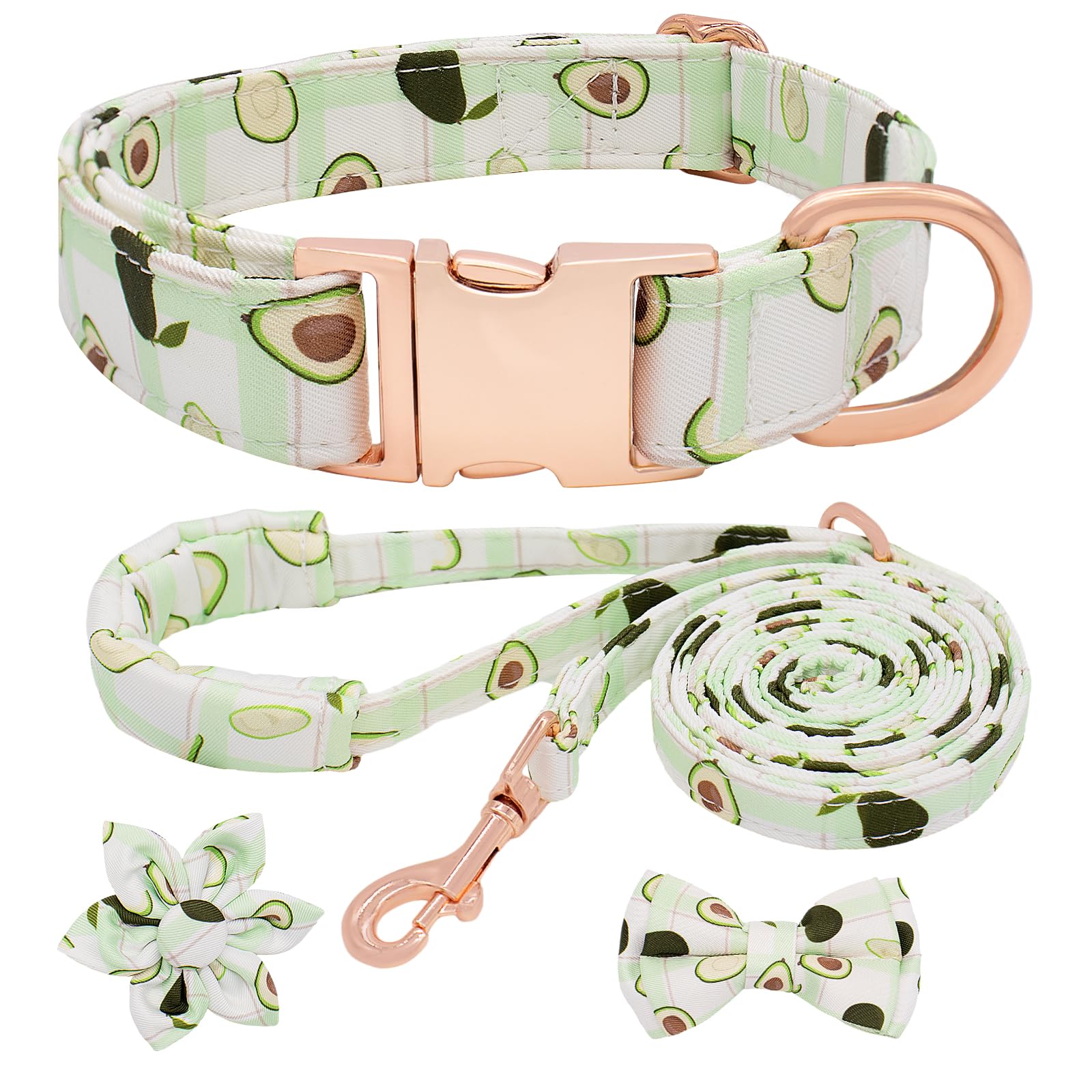 HSIGIO collar floral con lazo, ajuste cómodo para paseos diarios