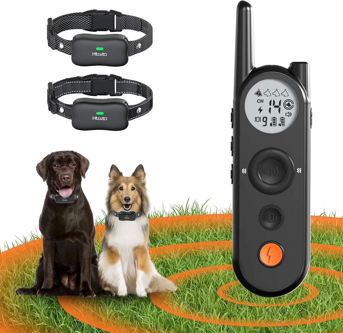 Htcuto X3: cerca inalámbrica para dos perros, perímetro seguro sin cercas.