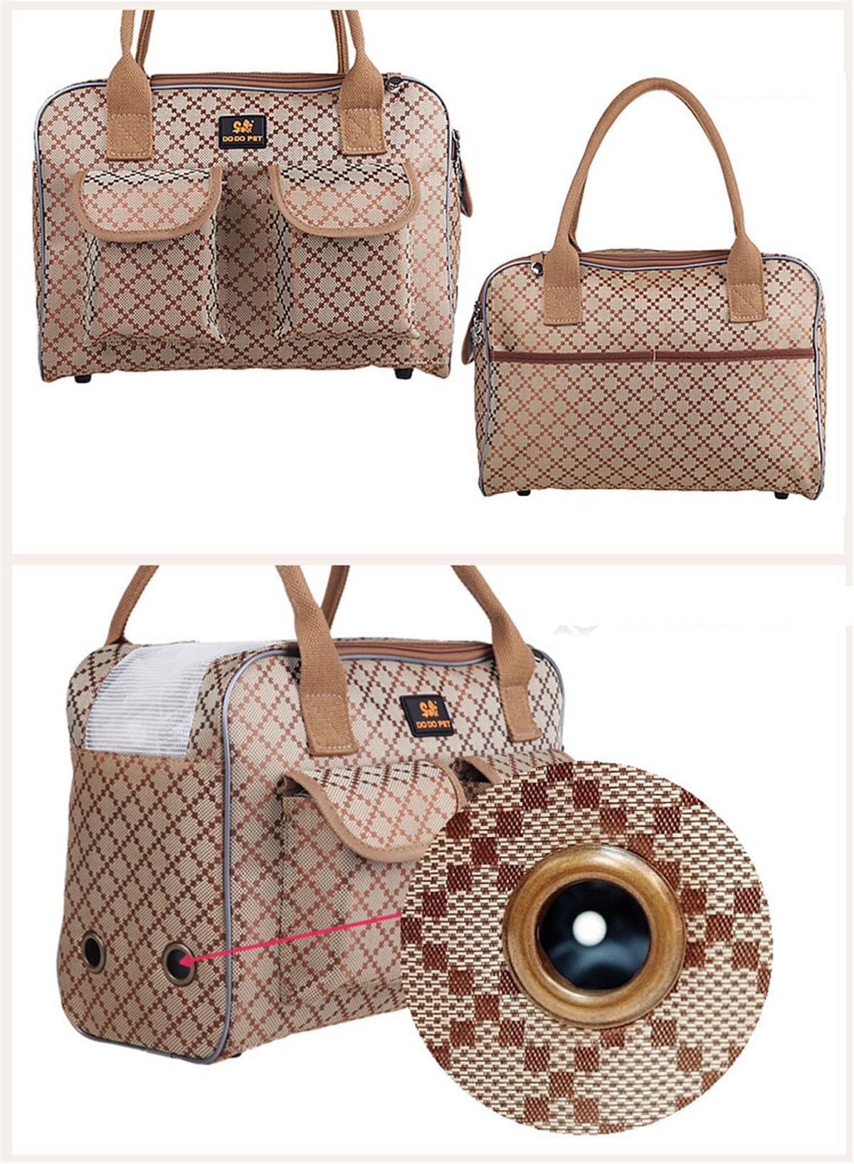 Hubulk bolso portador con bolsillos delanteros y traseros para accesorios.