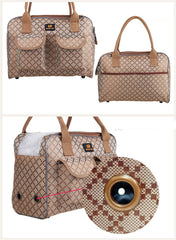 Hubulk bolso portador con bolsillos delanteros y traseros para accesorios.