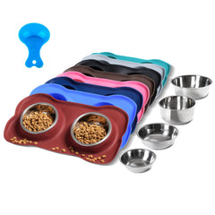 Hubulk: dos cuencos de acero inoxidable para comida y agua, duraderos
