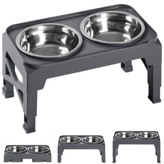 Hubulk tazones elevados de acero inoxidable, doble cuenco para perros