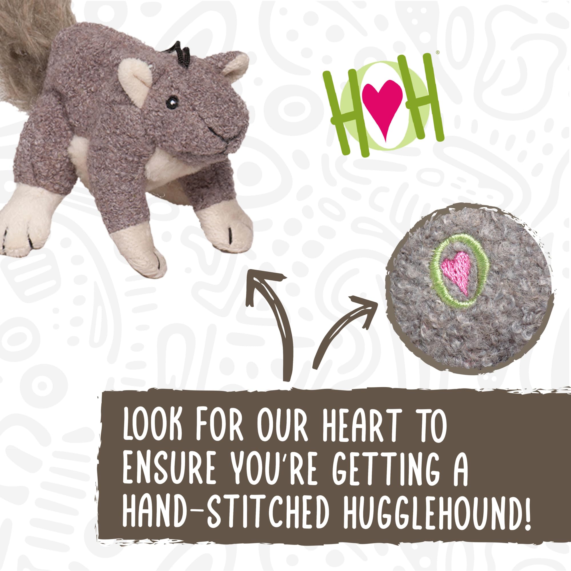 HuggleHounds Ardilla Feller, construcción duradera para juego intenso manteniendo suavidad
