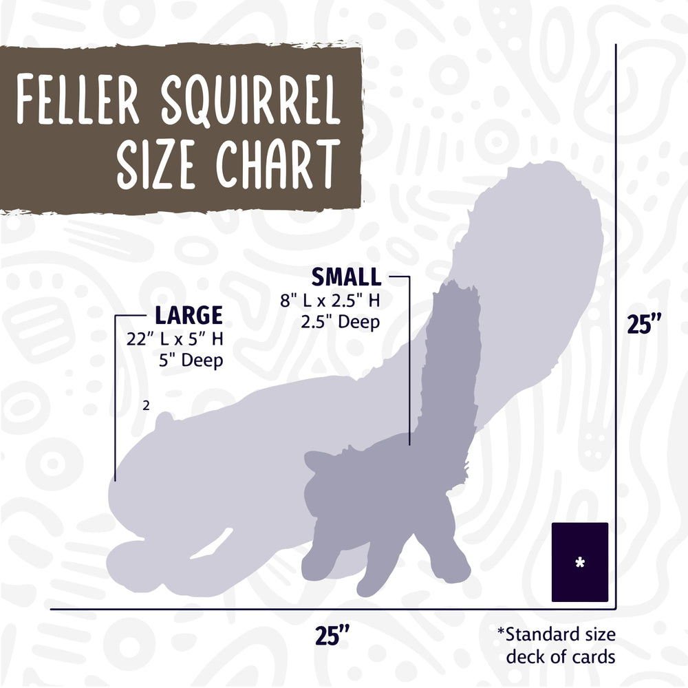 HuggleHounds Ardilla Feller, tamaño compacto de 20 cm ideal para perros pequeños