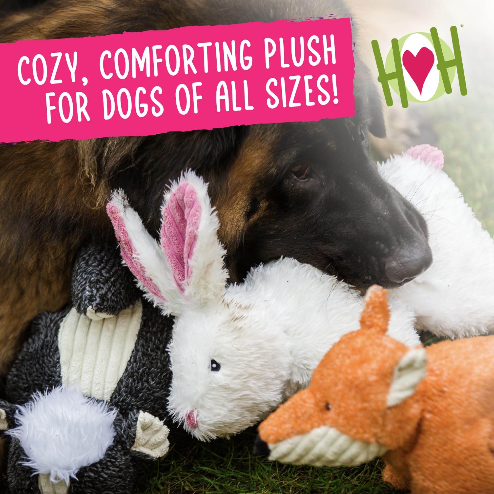 HuggleHounds Conejo Squooshie Sonajero, ideal para juego interactivo.