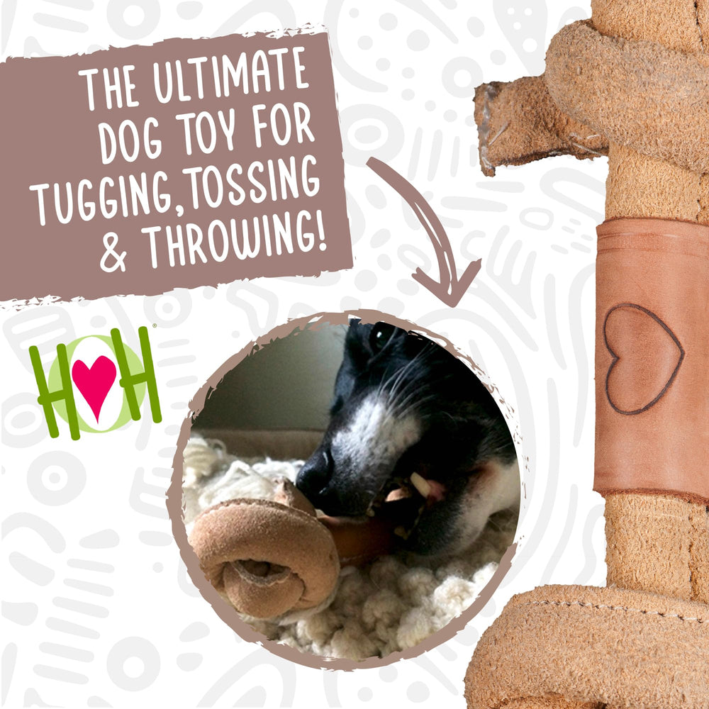 HuggleHounds Cuero curtido durable, perfecto para masticadores fuertes.
