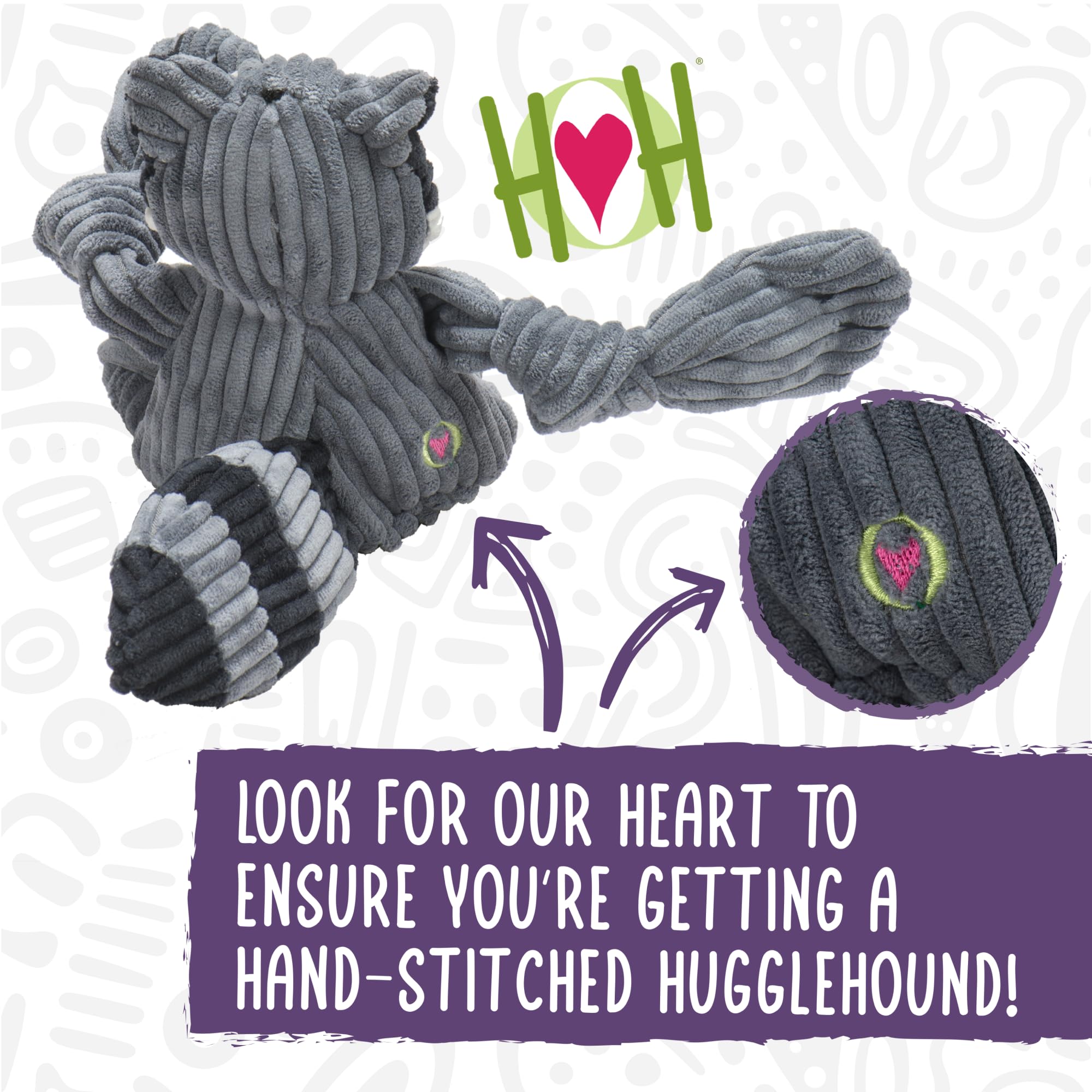 HuggleHounds Dottie Cow Knottie: tejido con tecnología de tres capas para mayor durabilidad.