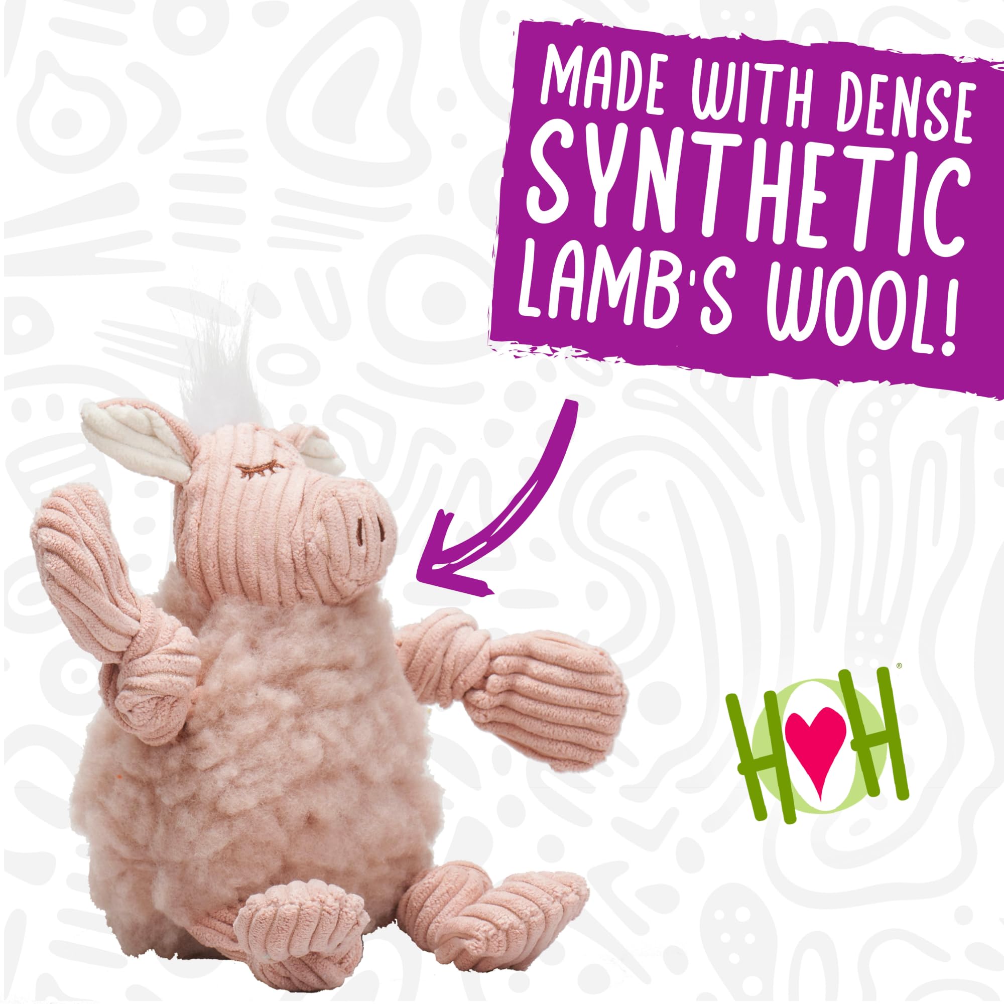 HuggleHounds Ellamae Knottie peluche fácil de limpiar para uso diario