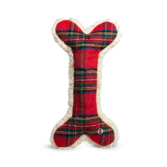HuggleHounds hueso de peluche Tartan Tidings de 12 pulgadas para juegos y abrazos