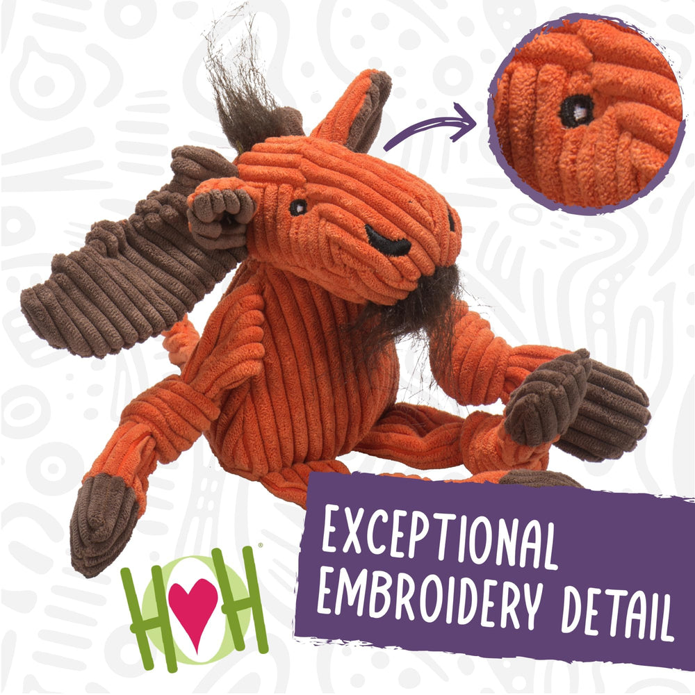 Juguete Knottie HuggleHounds para perros, Rosa Flamingo, tejido trenzado y juego prolongado.