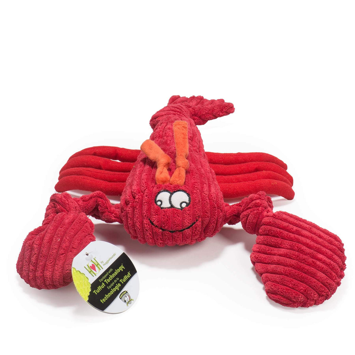 Juguete Knottie McCracken Lobsta grande de HuggleHounds, atractivo y durable para perros grandes.