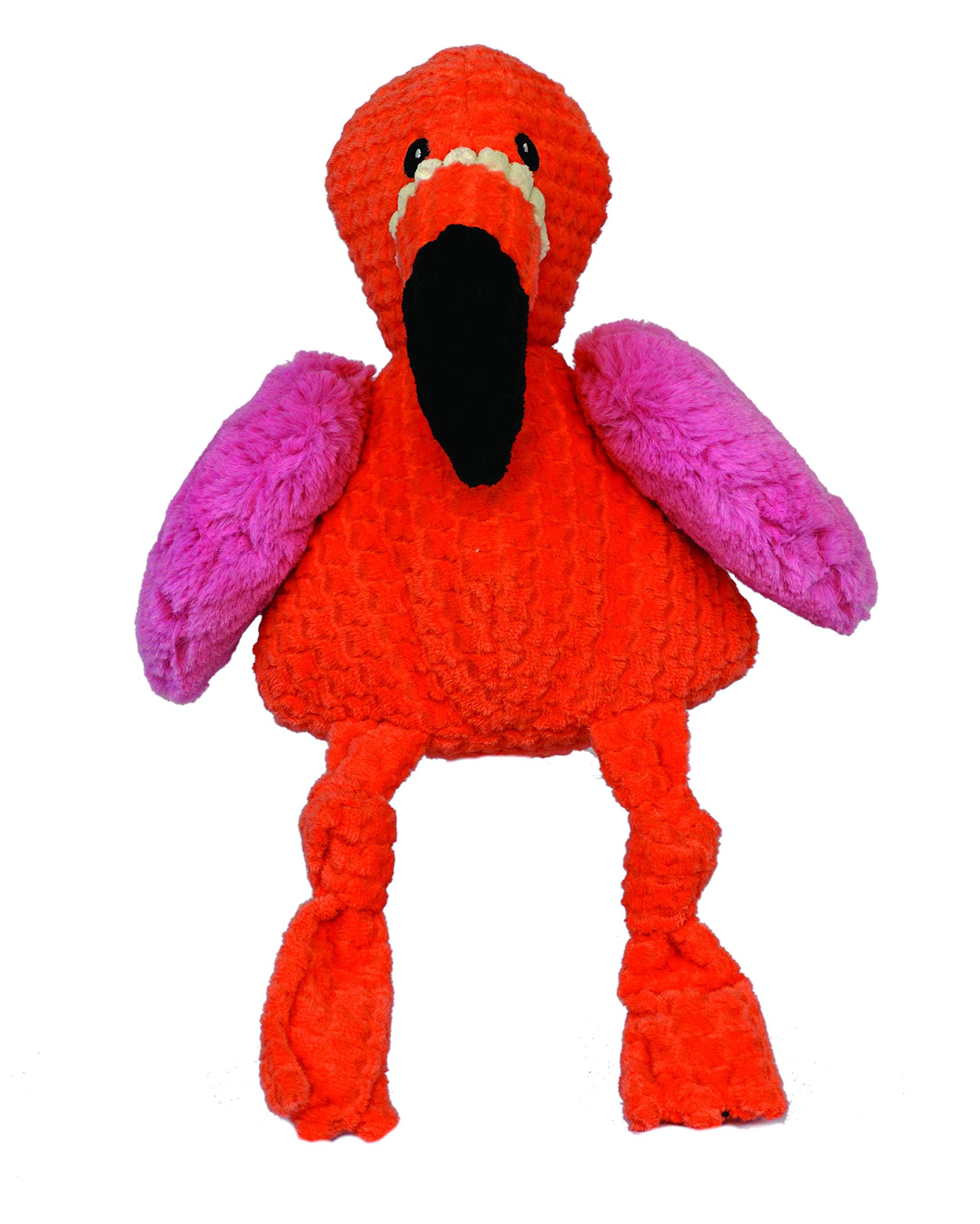 HuggleHounds Knottie Peluche para perros, Flamingo Rosa Grande, ideal para abrazar y jugar.