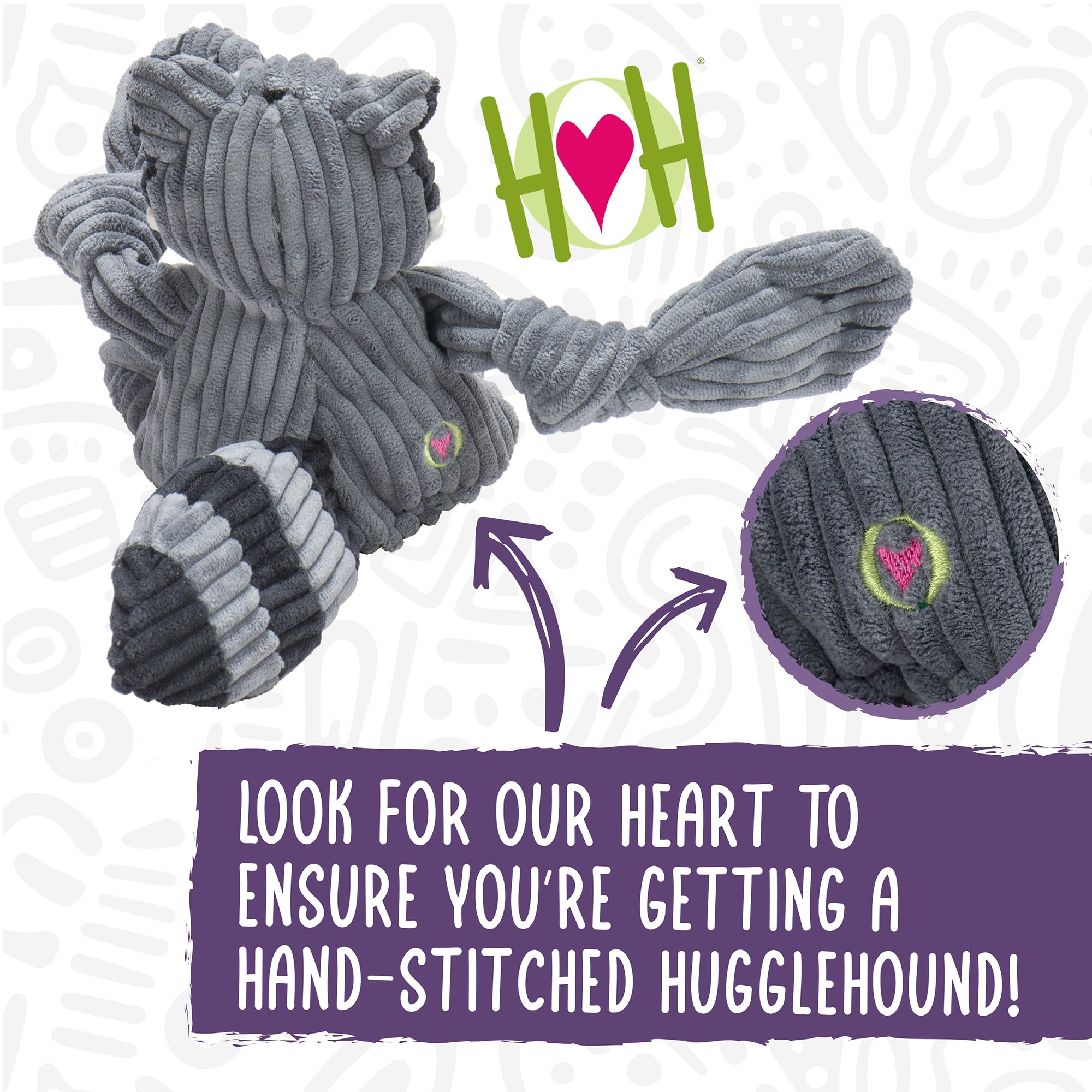 HuggleHounds Knottie Zorro: cinco sonajeros internos para entretenimiento