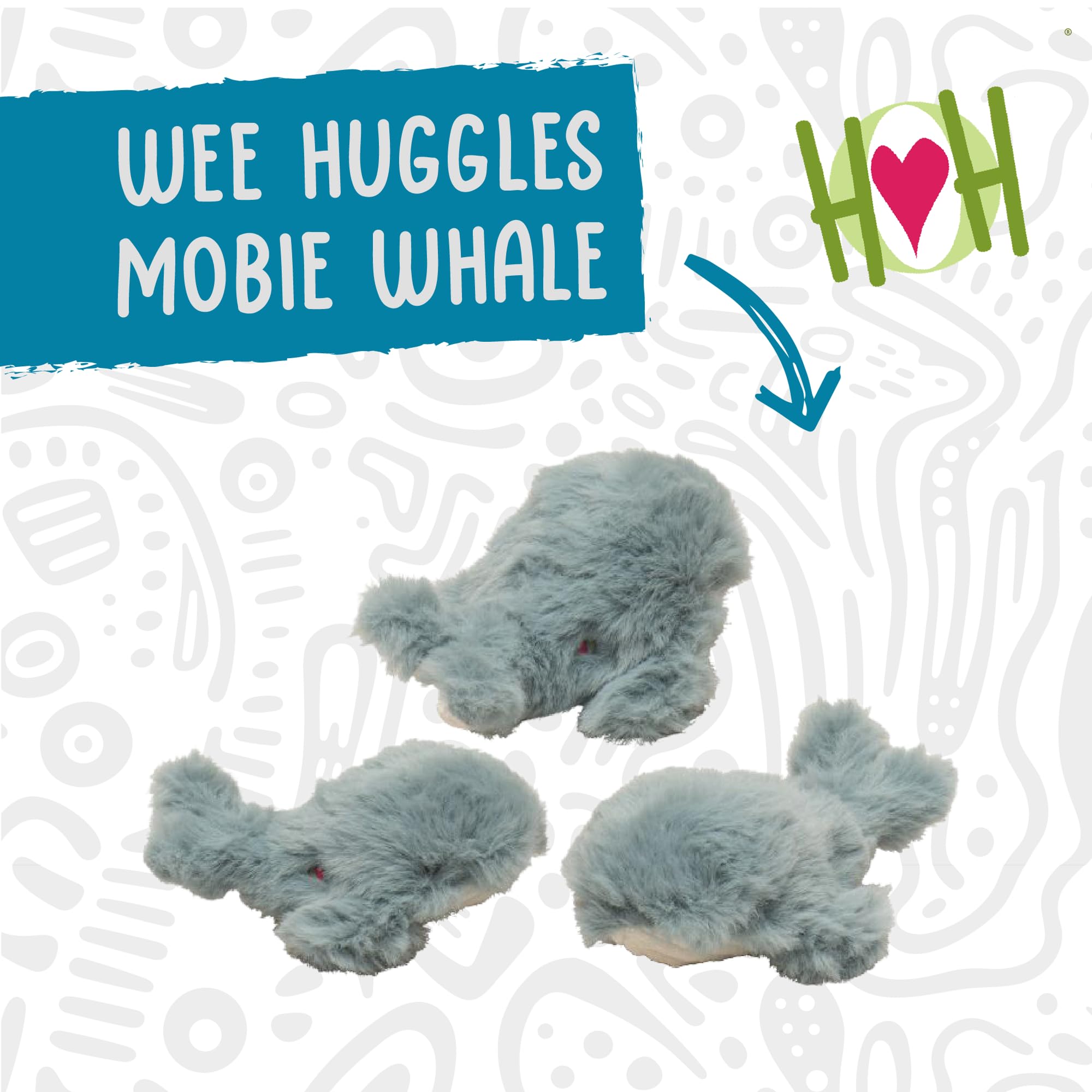 Pack de 3 peluches Mobie Whales para variedad de juegos