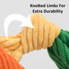 HuggleHounds Nibblet Anteater Knottie, diseño con nudos hechos a mano para mayor durabilidad