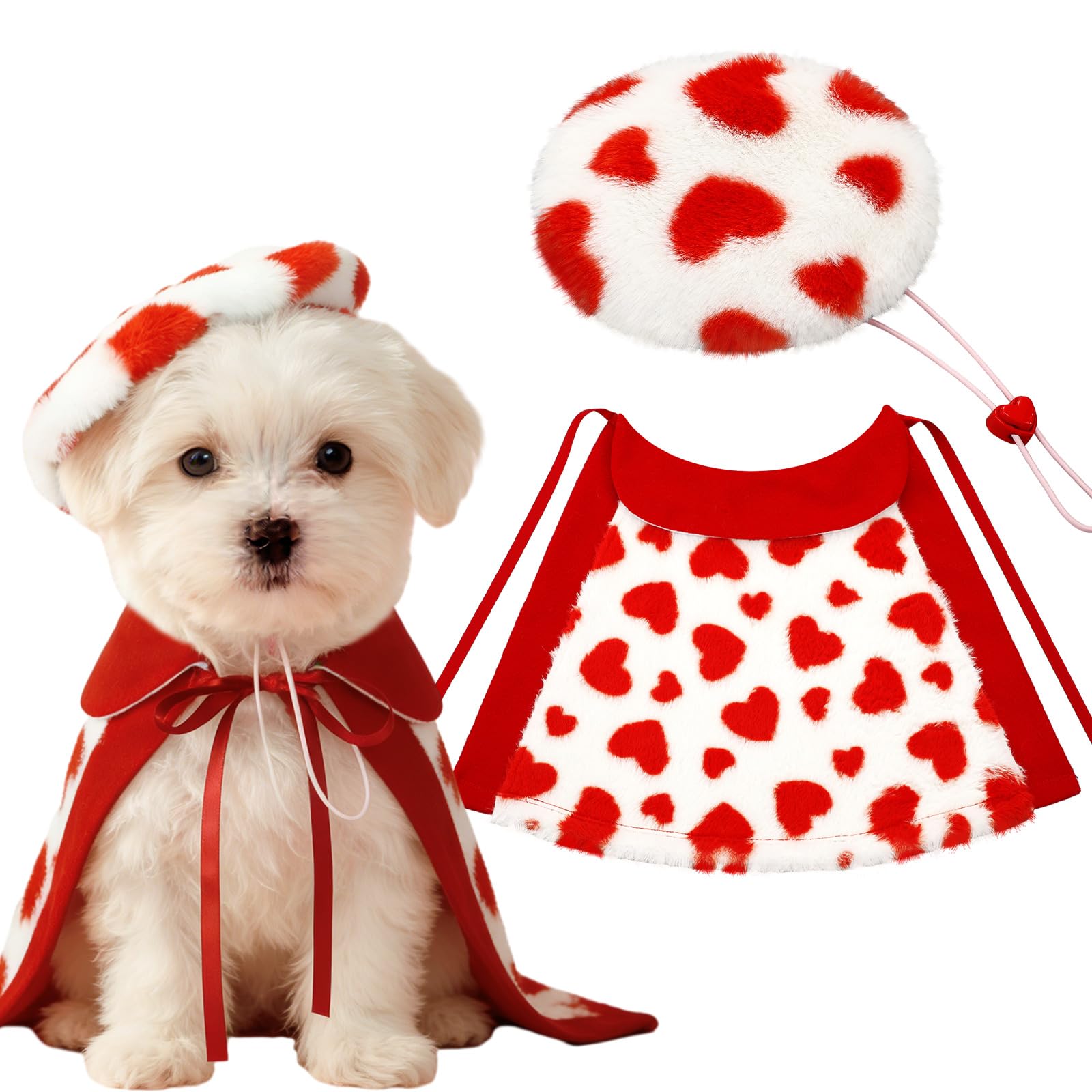 Disfraz para perro Huhumy con boina de San Valentín, cálido y elegante.