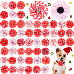 Lazo navideño para collar Huhumy, rojo y blanco, para foto festiva
