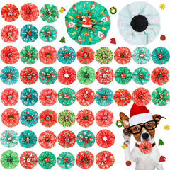 Huhumy lazos navideños para collar con motivo Santa: estilo festivo para tu mascota