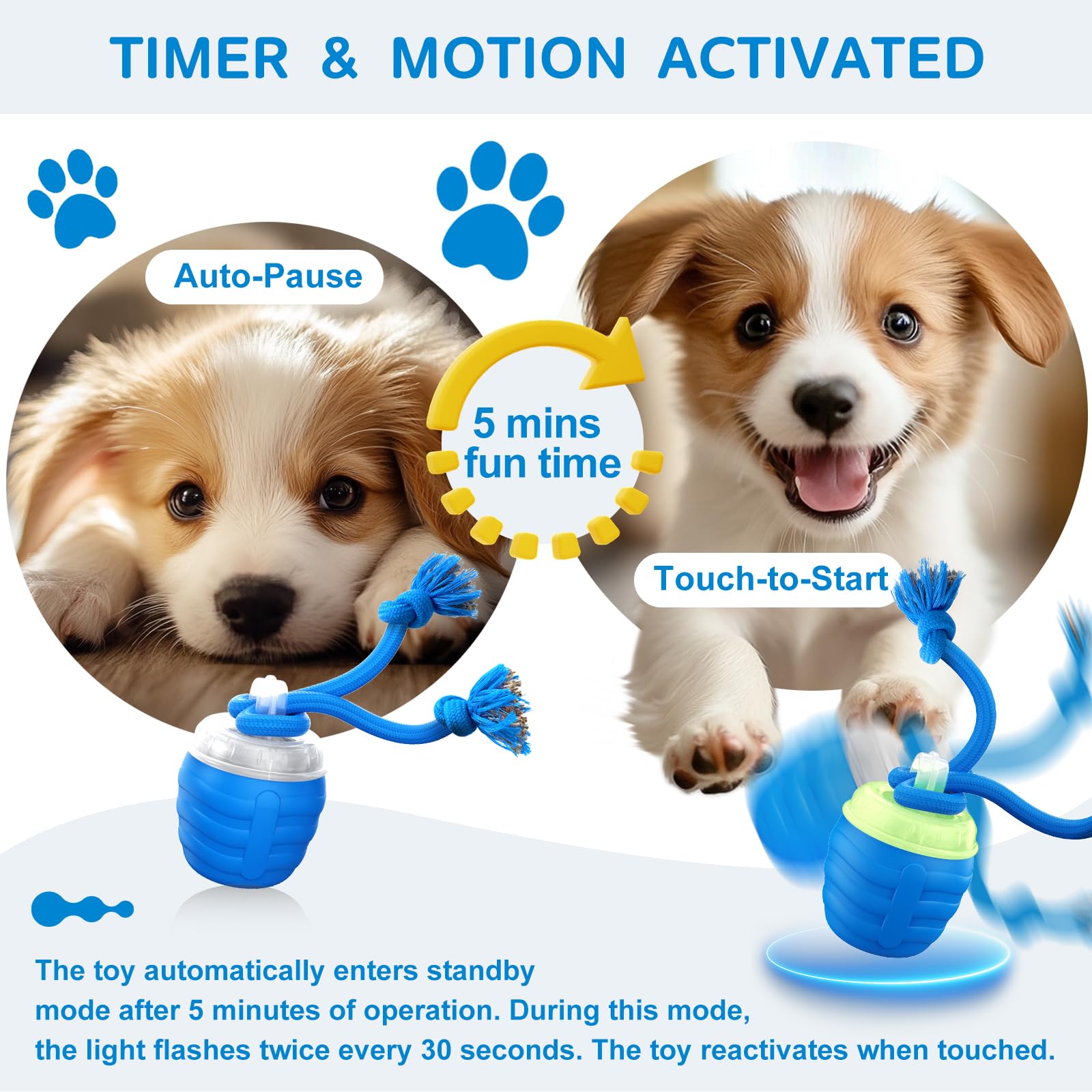 Huimpet bola interactiva con tres modos de juego para adaptar energía.