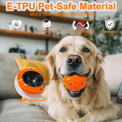 Huimpet bola interactiva naranja, con tres modos para estimular juego y diversión variada.
