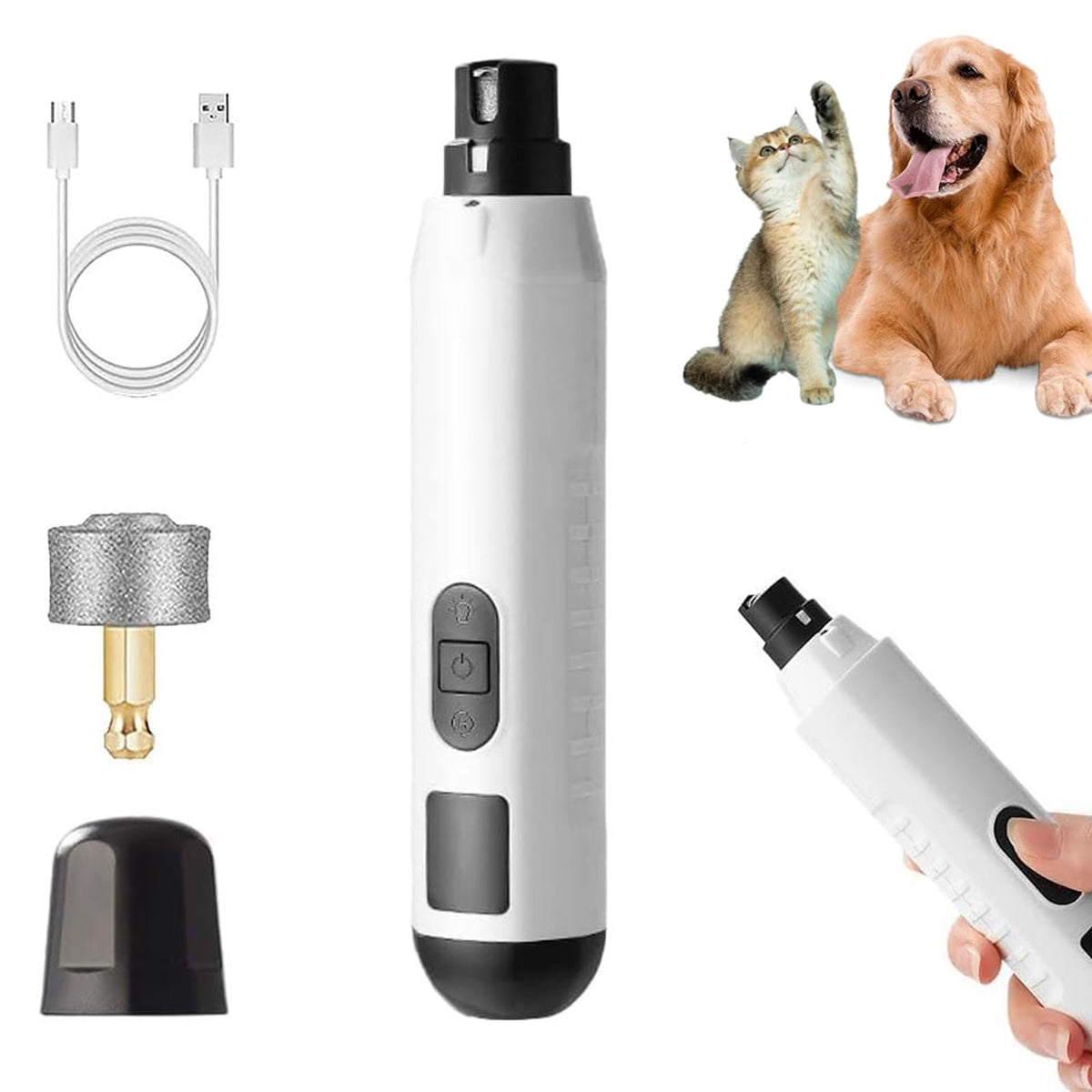 Huiteng XR lima de uñas para perros con luz dual LED para visión clara.