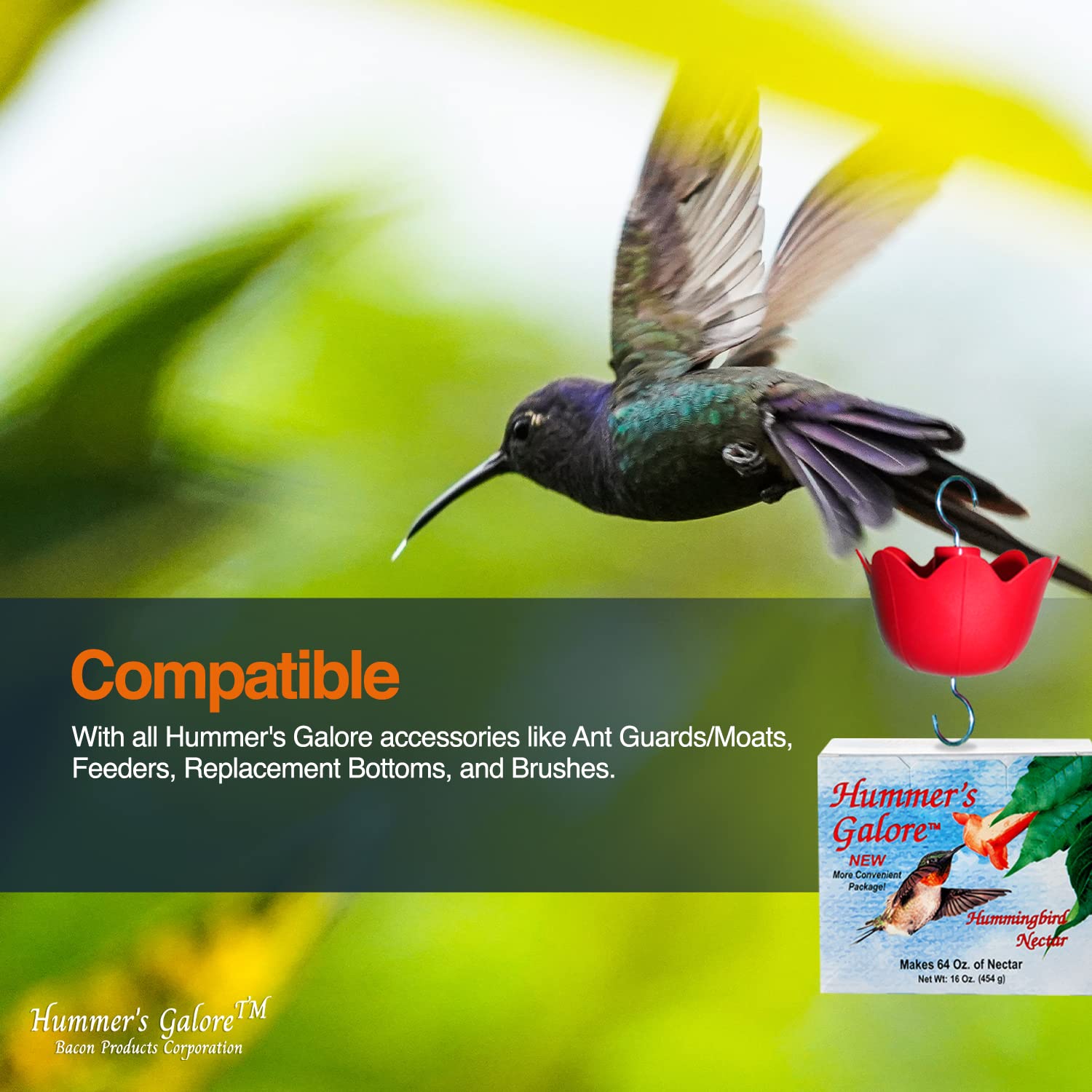Hummer's Galore – Néctar natural sin conservantes, opción segura para colibríes.