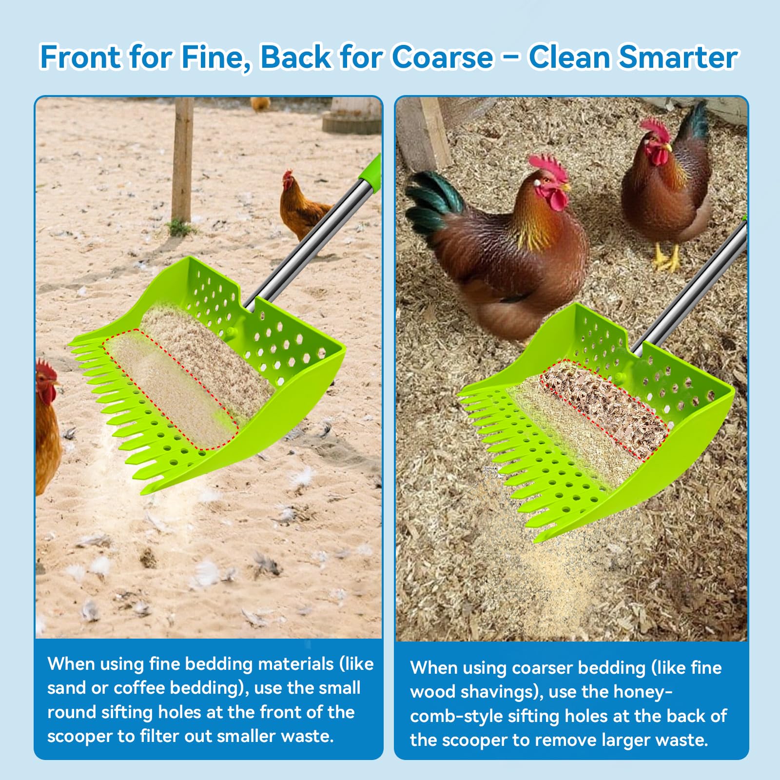 Humumu uso multiusos para corral y playa con una sola herramienta.