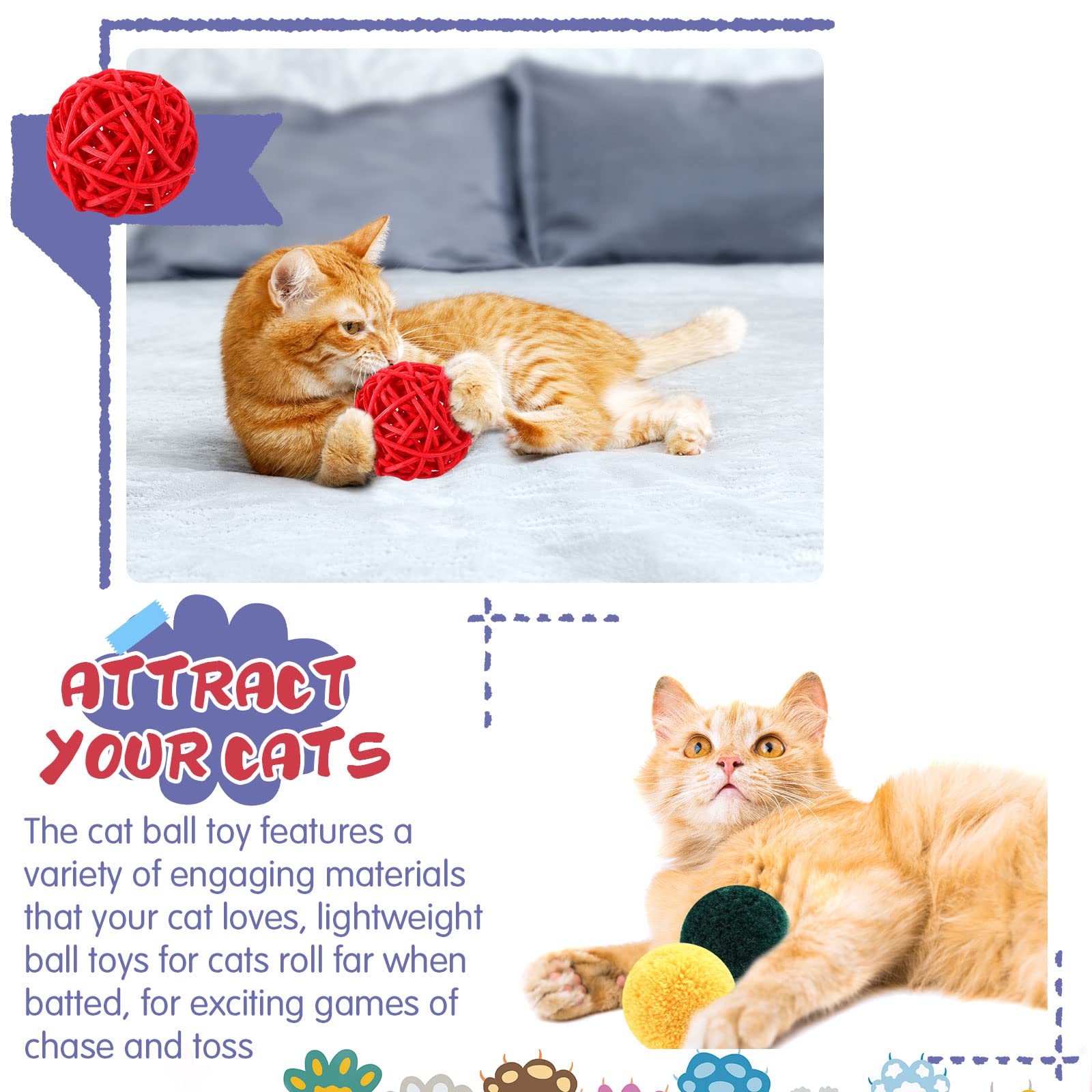Hungdao juguetes para gatos pequeños, portátiles y aptos para jugar en cualquier lugar.