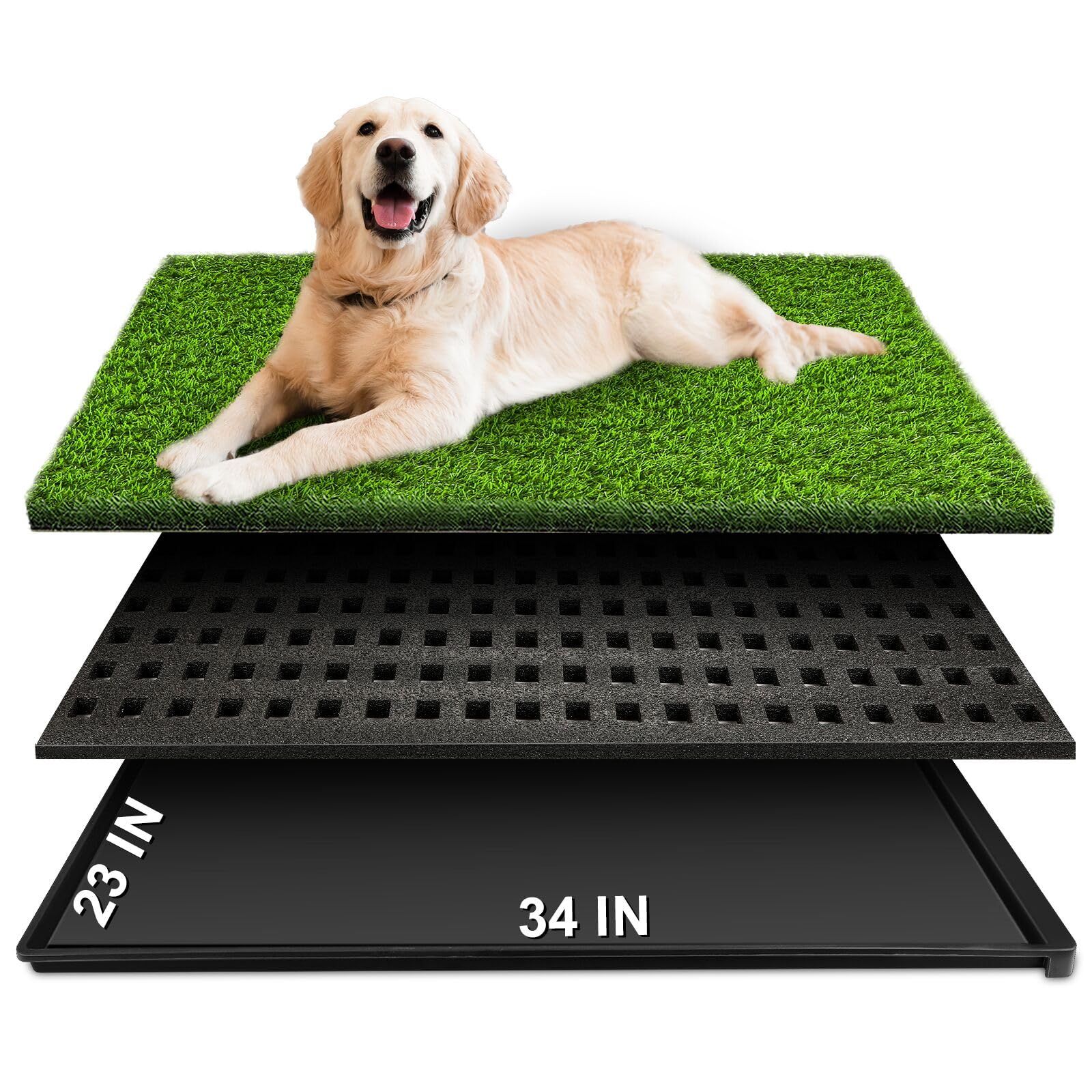 HURENTEK pasto artificial para perros con bandeja, ideal para entrenamiento en casa.