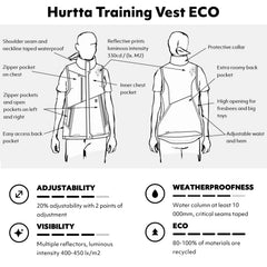 Chaleco ECO de entrenamiento Hurtta, gran bolsillo trasero extendido para acceso cómodo