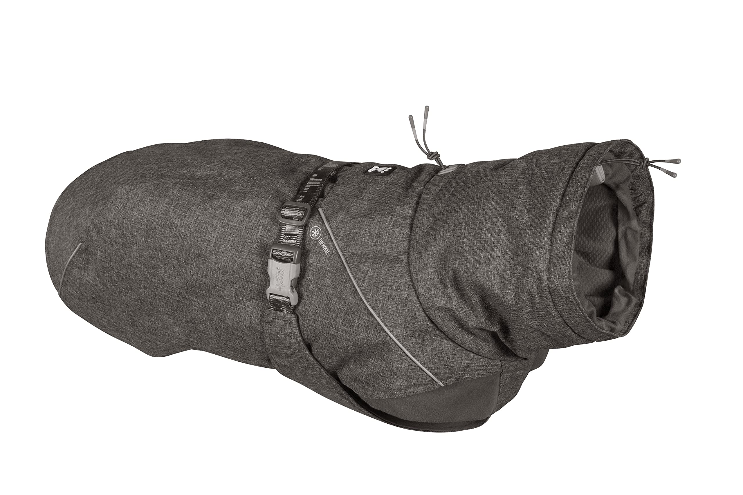Hurtta Expedition Parka frontal con diseño ergonómico para libertad de movimiento en frío.