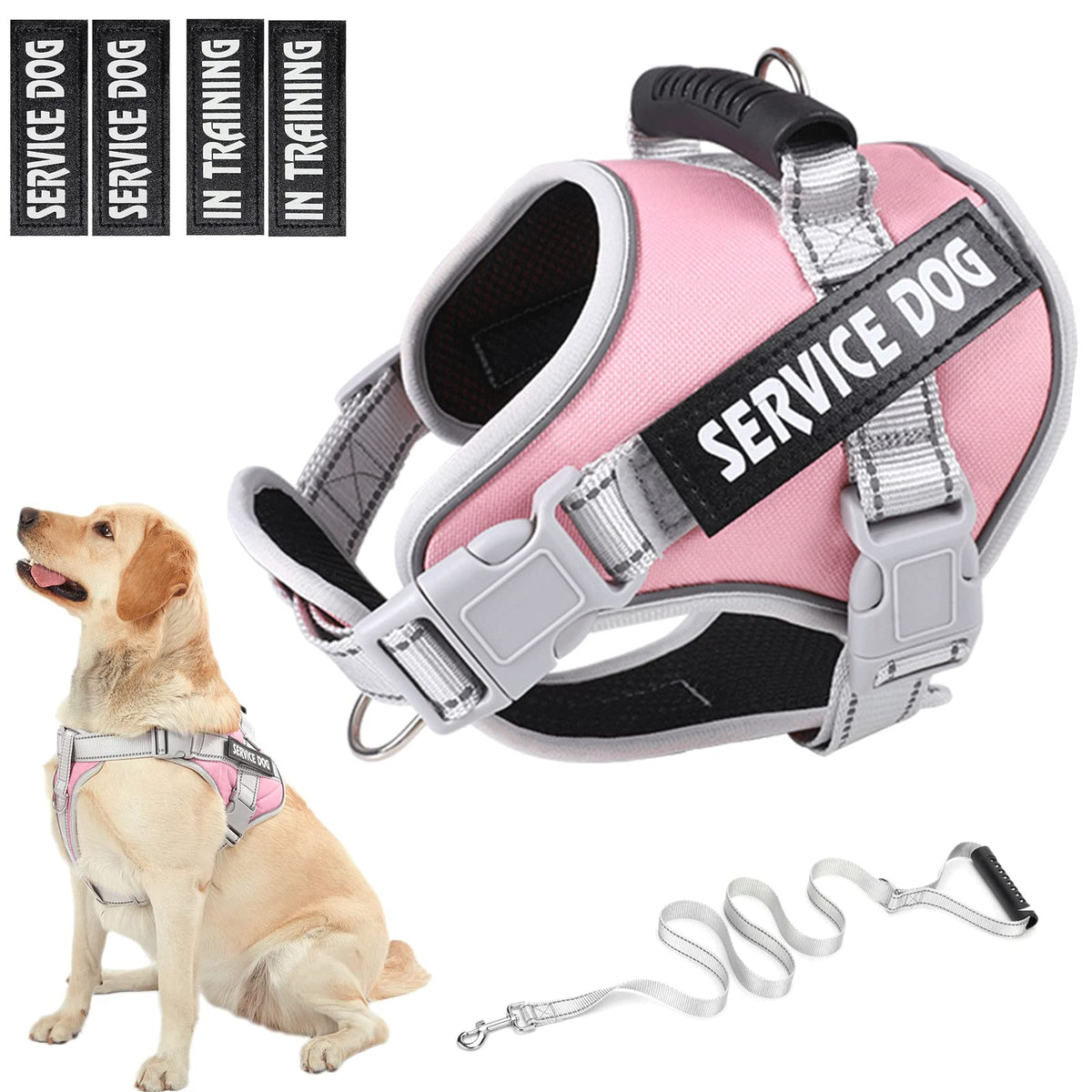 HUSDOW arnés para perro de servicio, arnés-ajustable para ajuste seguro.