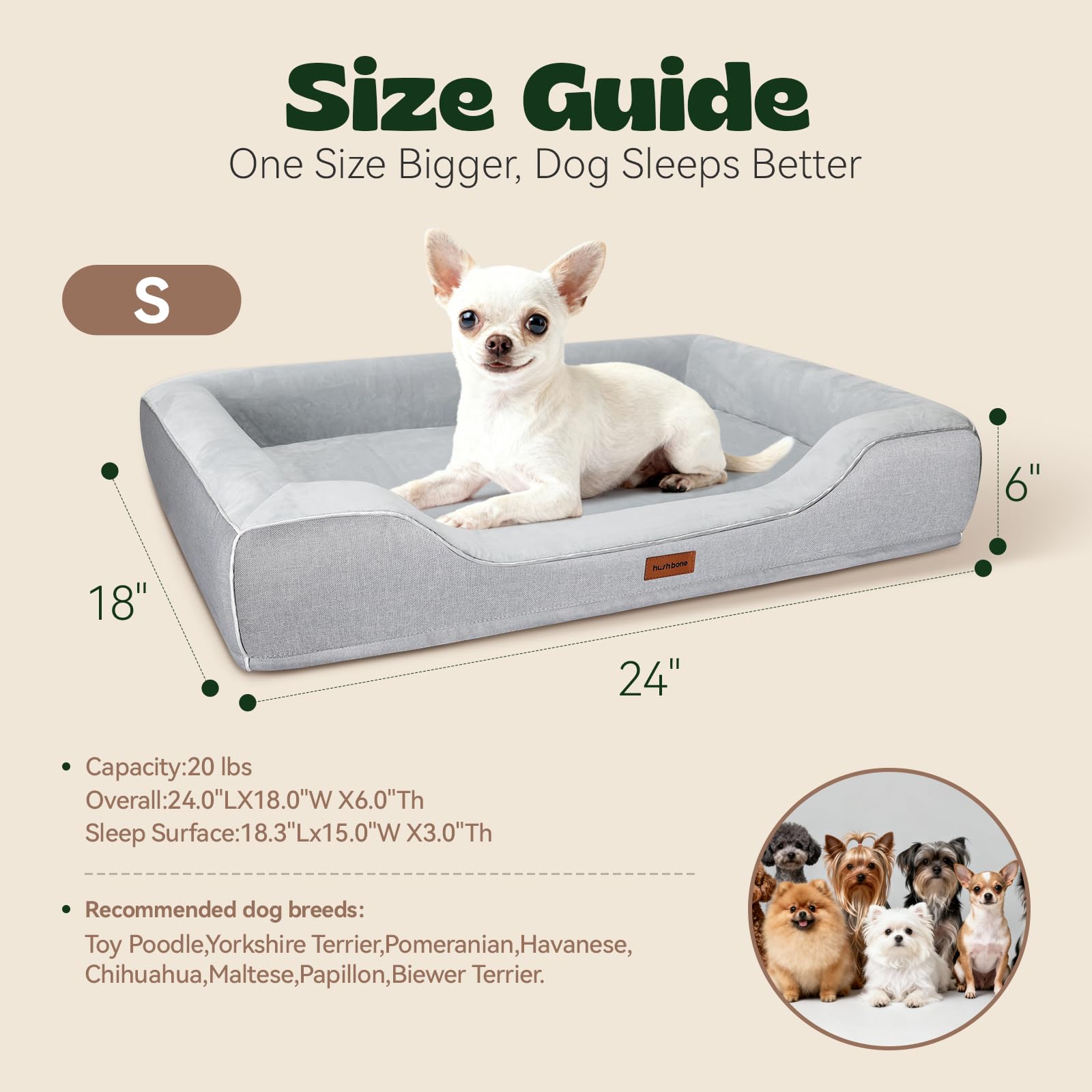 Base antideslizante hush-bone mantiene la cama estable