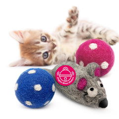 Hustle & Blush ratón de fieltro de 5 pulgadas con campana para juego activo
