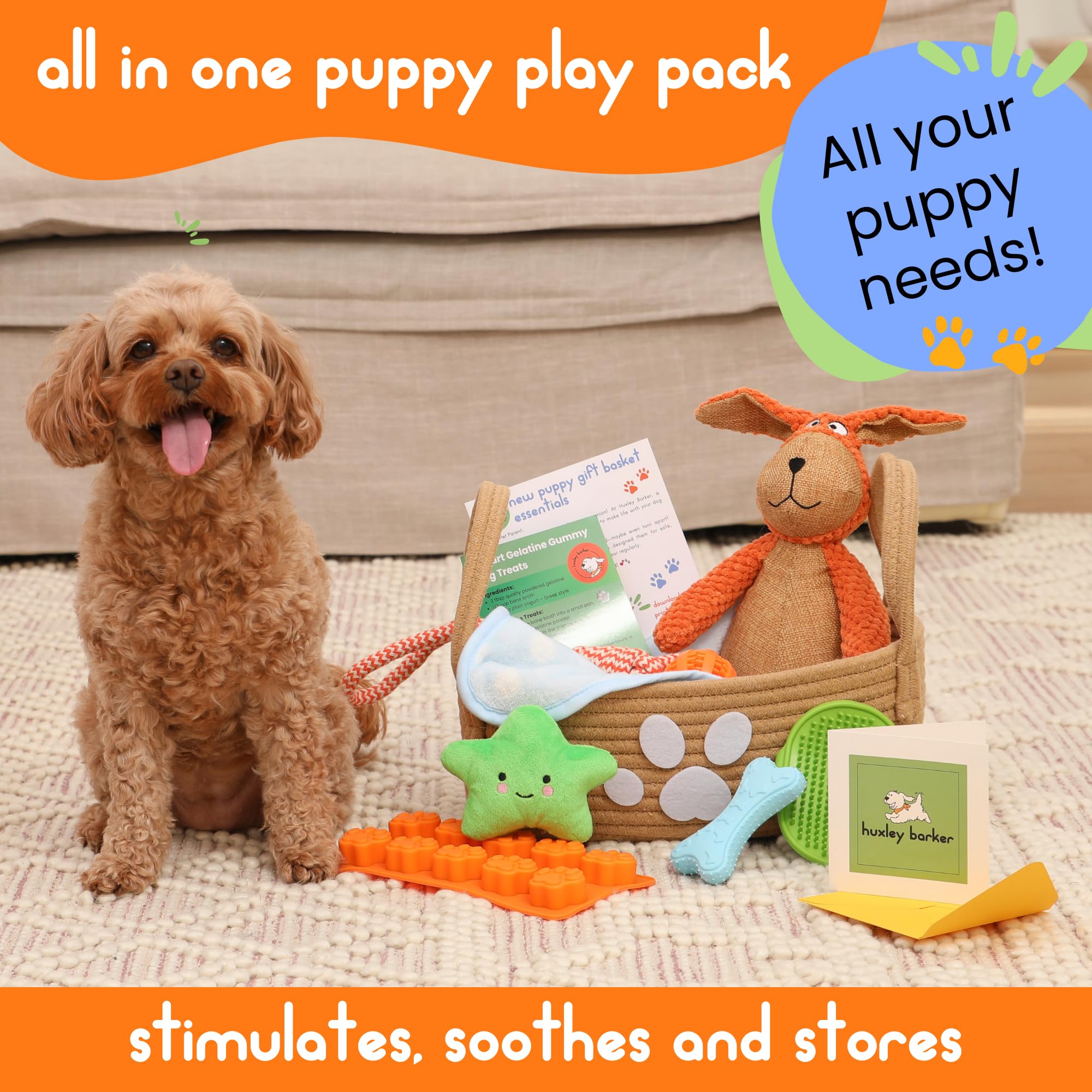 Juguete con sonajero Huxley Barker: peluche duradero para juego suave.