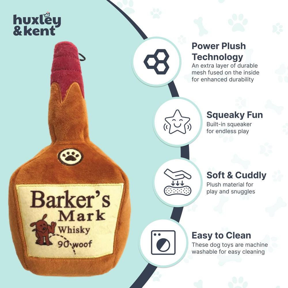 Huxley & Kent Barker's Mark grande, peluche duradero con sonido, perfecto para perros grandes.