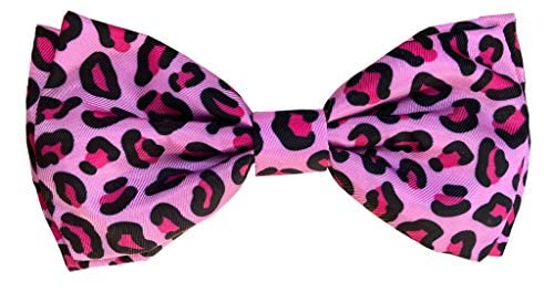 Pajarita Huxley Kent rosa leopard ajustable para collar, ideal para fiestas.